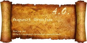 Auguszt Orsolya névjegykártya
